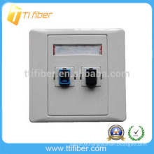 Two Port Duplex SC Fiber Optic Faceplate/ Wall Plate